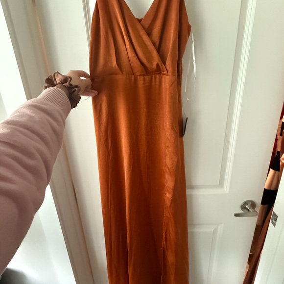 Lulu's One Shoulder Rust Dress - Picture 2 of 7